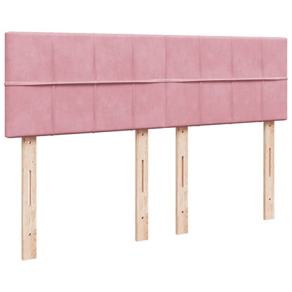 Giroletto a Molle con Materasso Rosa 140x190 cm in Velluto | homemem39