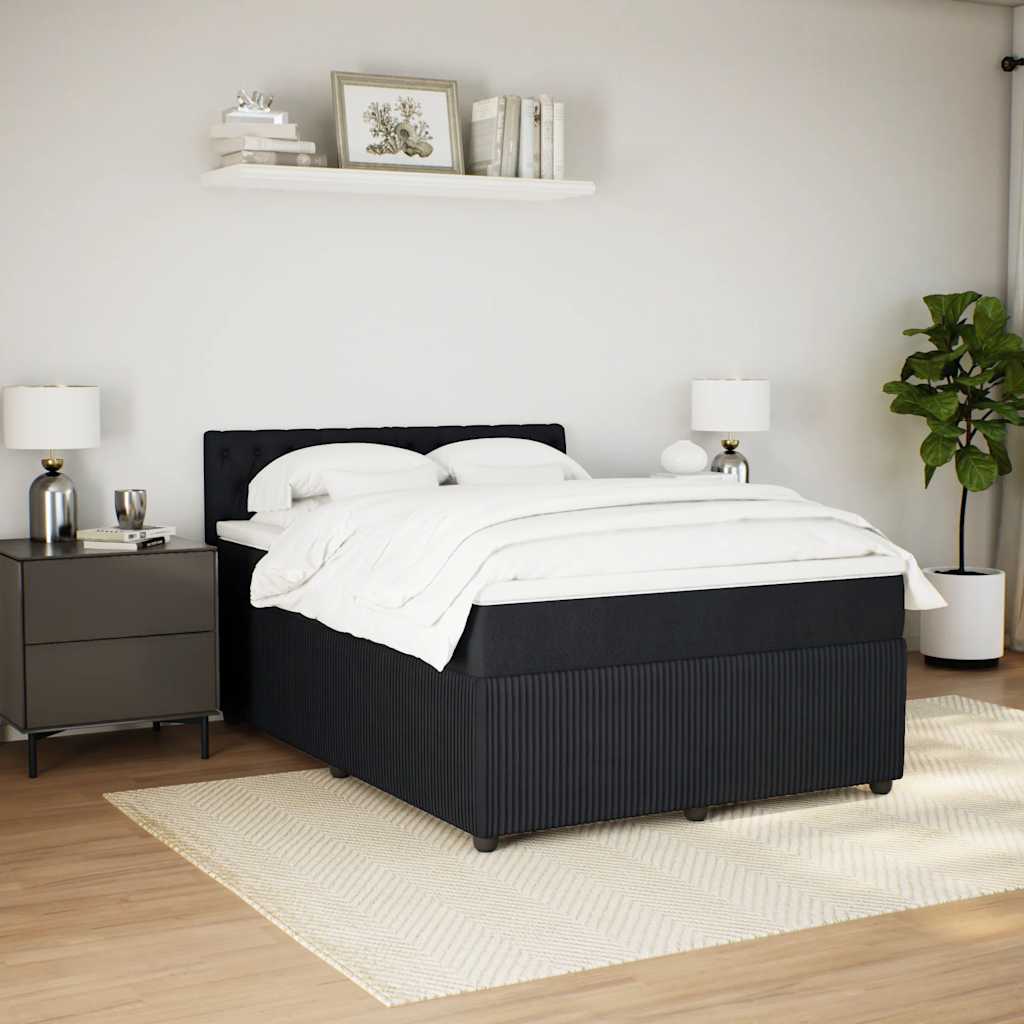 Giroletto a Molle con Materasso Nero 140x190 cm in Velluto | homemem39