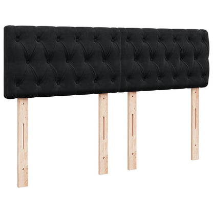 Giroletto a Molle con Materasso Nero 140x190 cm in Velluto | homemem39