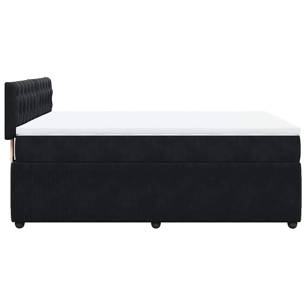 Giroletto a Molle con Materasso Nero 140x190 cm in Velluto | homemem39