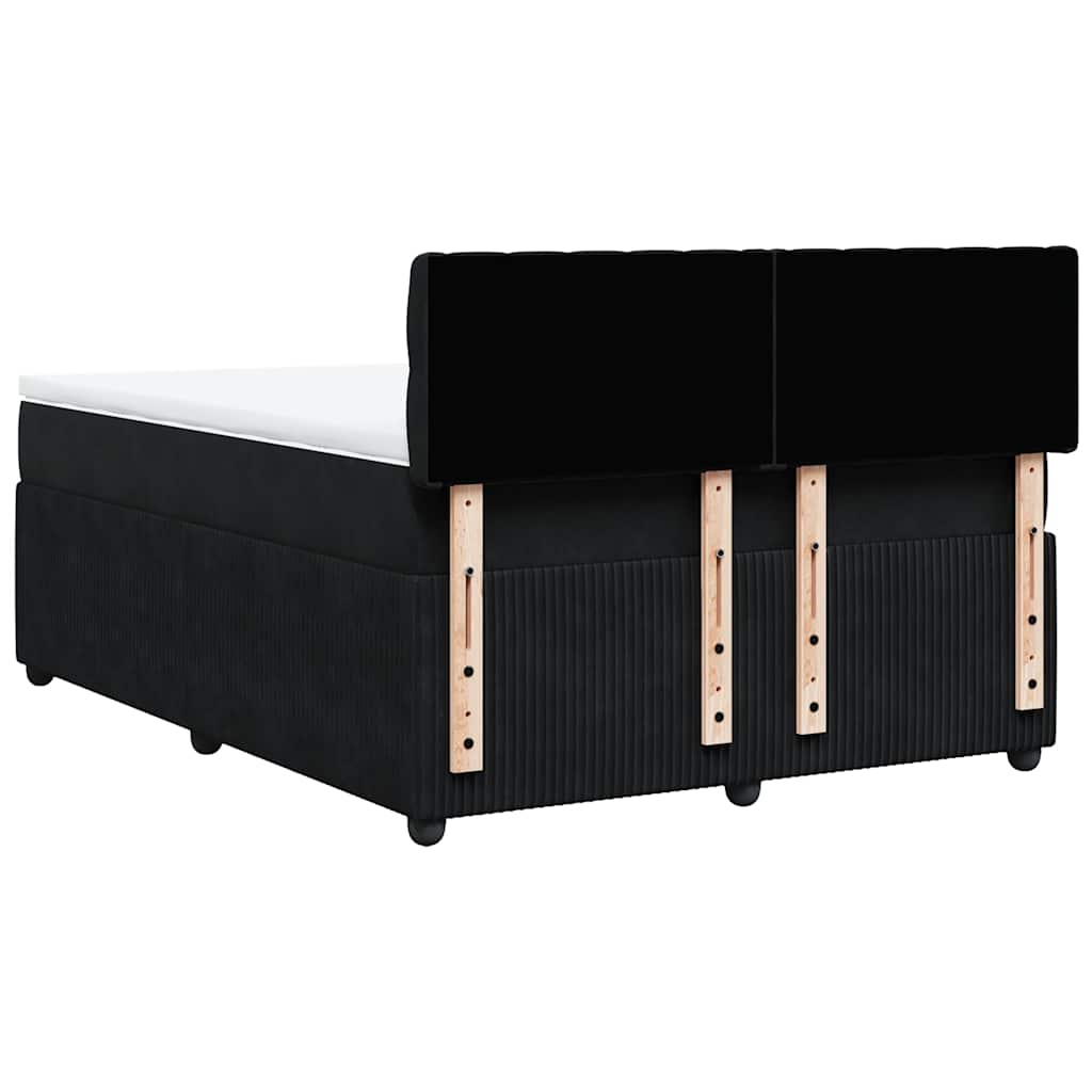 Giroletto a Molle con Materasso Nero 140x190 cm in Velluto | homemem39