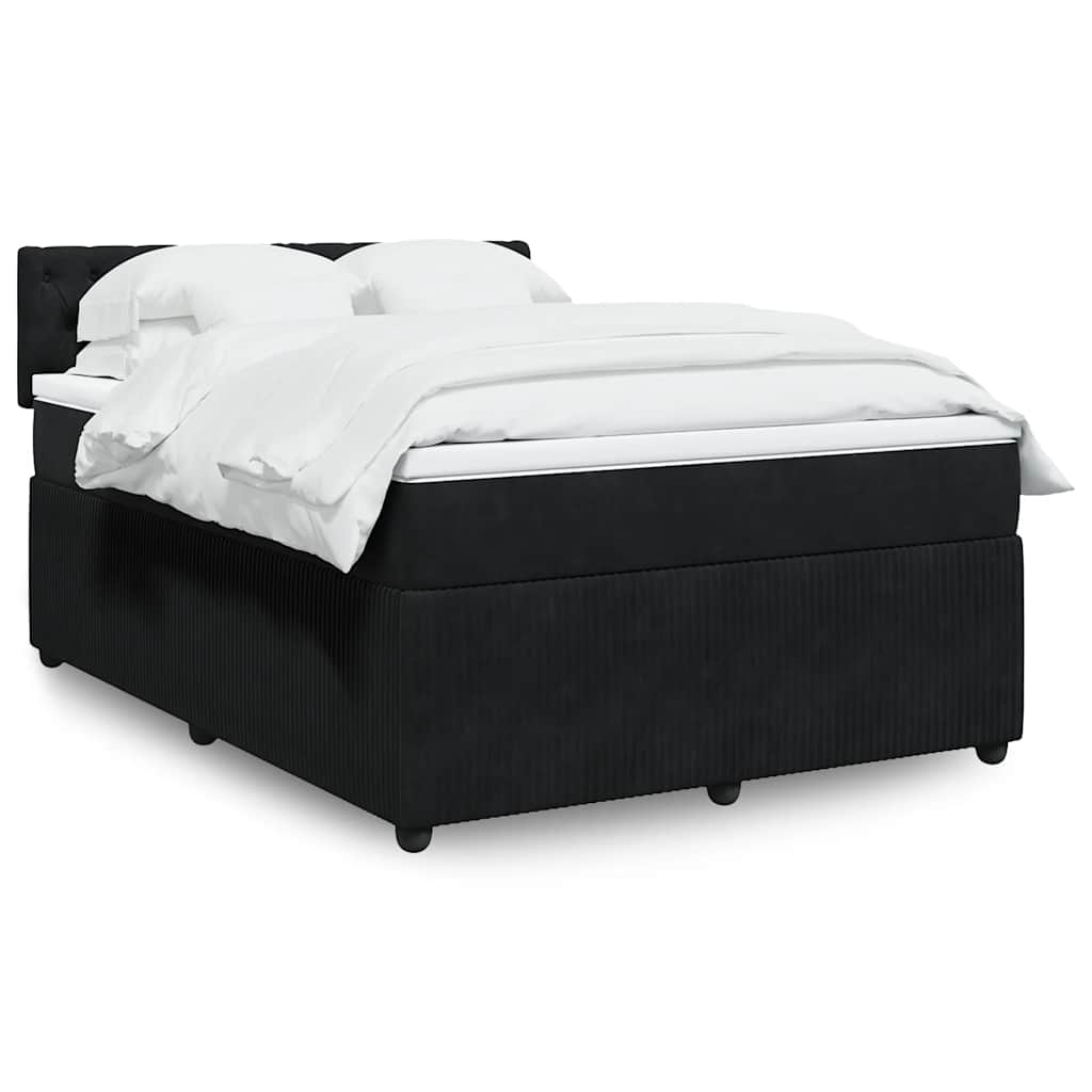 Giroletto a Molle con Materasso Nero 140x190 cm in Velluto | homemem39