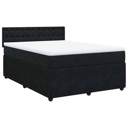 Giroletto a Molle con Materasso Nero 140x190 cm in Velluto | homemem39