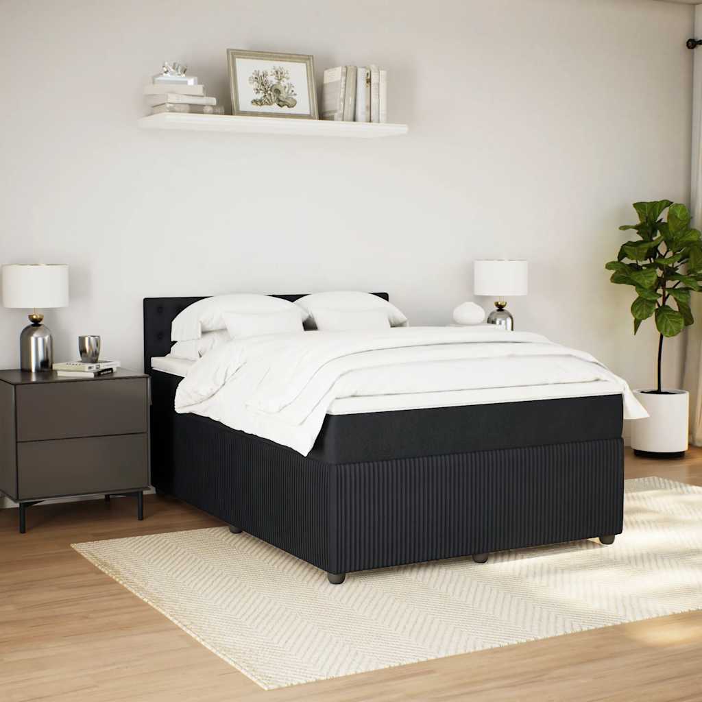 Giroletto a Molle con Materasso Nero 140x190 cm in Velluto | homemem39