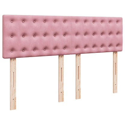 Giroletto a Molle con Materasso Rosa 140x190 cm in Velluto | homemem39