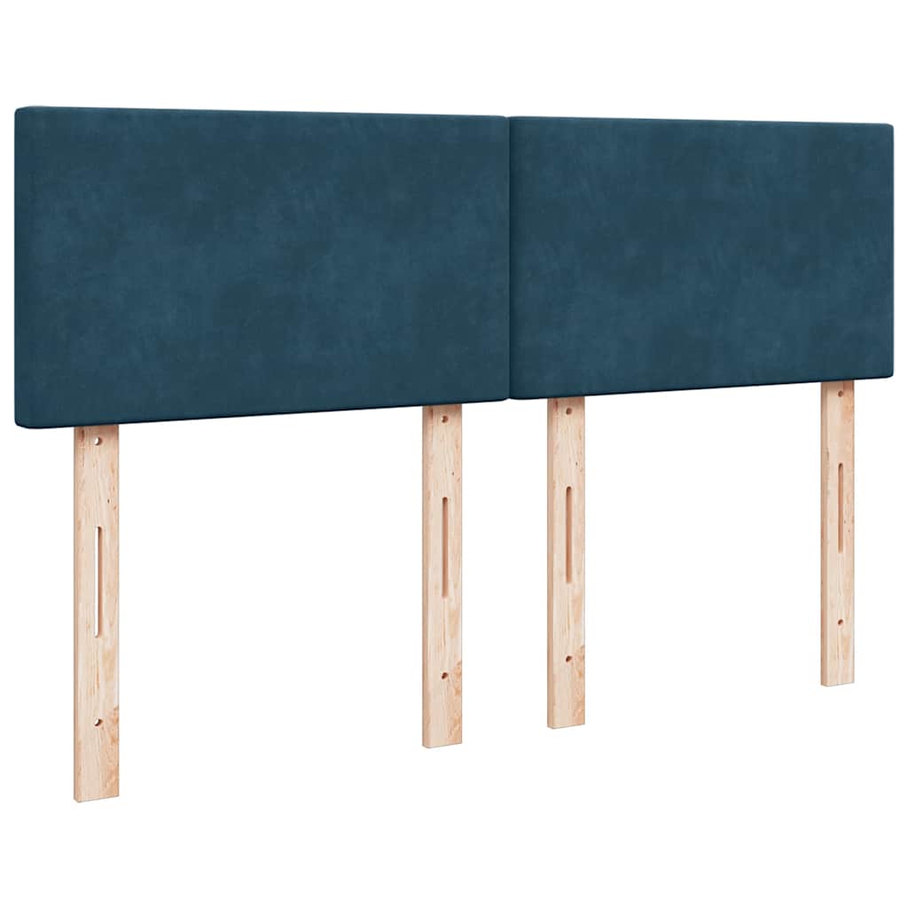Giroletto a Molle con Materasso Blu 140x200 cm in Velluto