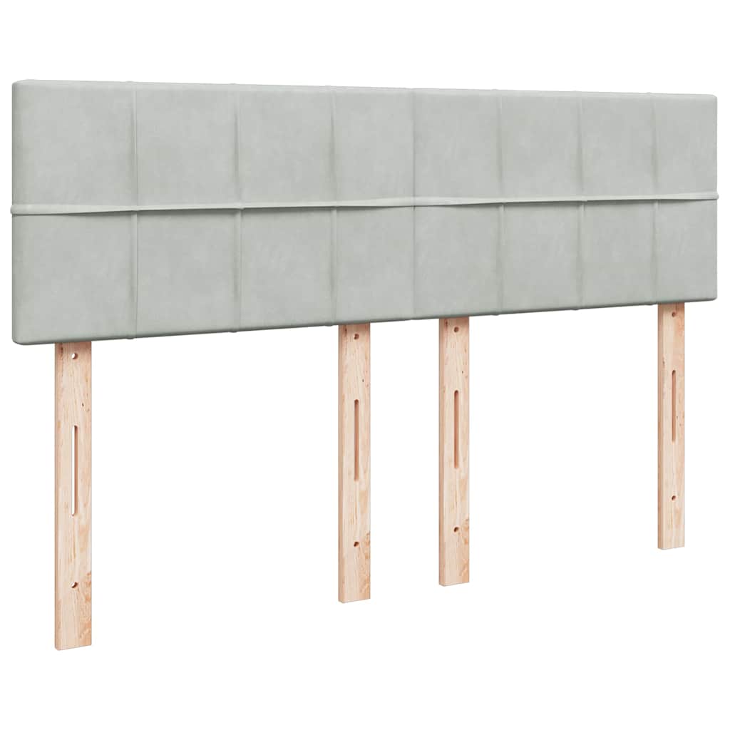 Giroletto a Molle con Materasso Grigio Chiaro 140x200cm Velluto - homemem39