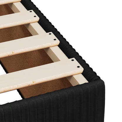 Giroletto a Molle con Materasso Nero 140x200 cm in Velluto - homemem39