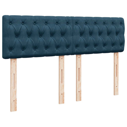 Giroletto a Molle con Materasso Blu 140x200 cm in Velluto