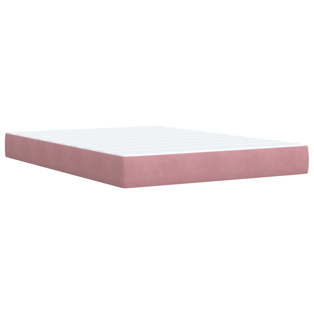 Giroletto a Molle con Materasso Rosa 140x200 cm in Velluto | homemem39