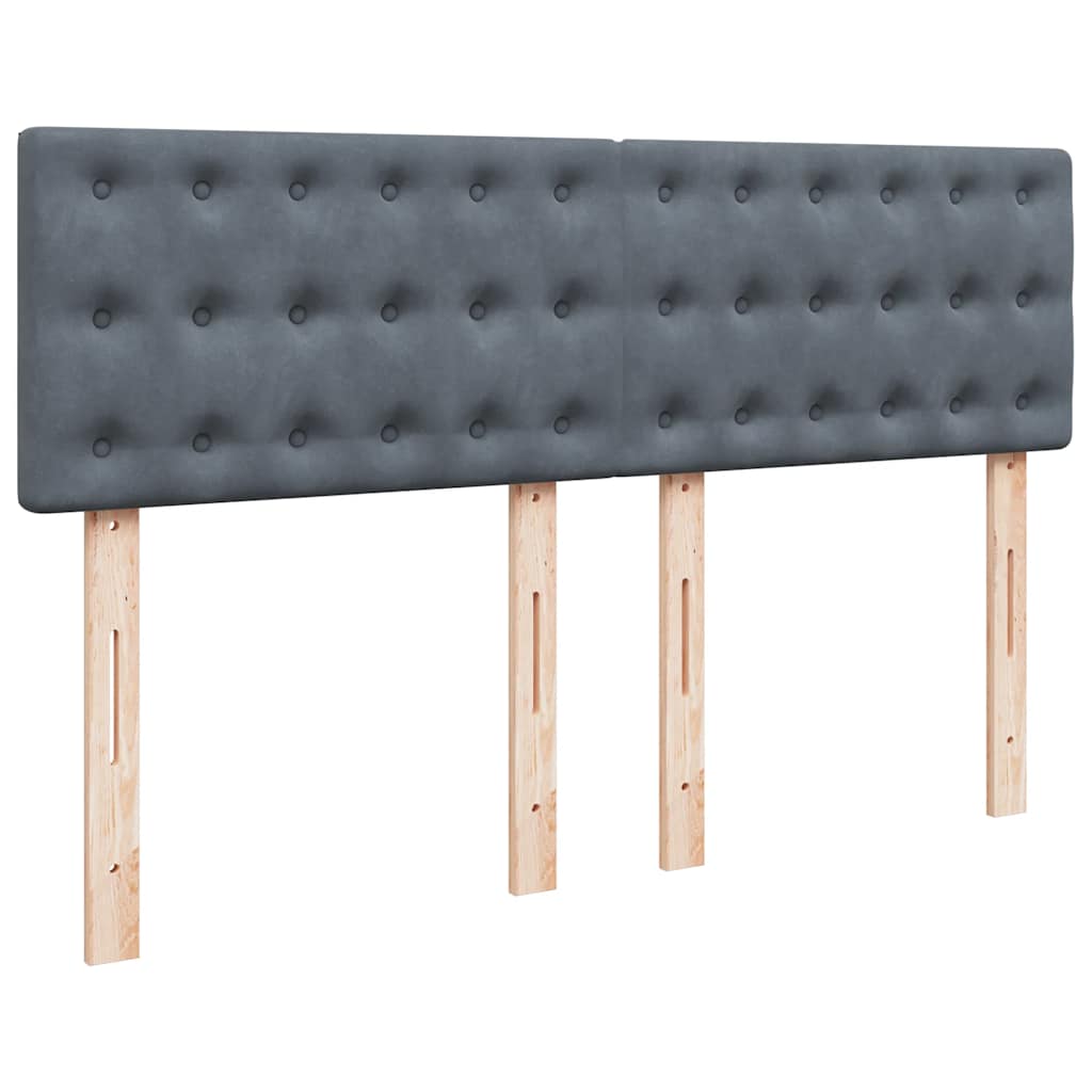 Giroletto a Molle con Materasso Grigio Scuro 140x200 cm Velluto | homemem39