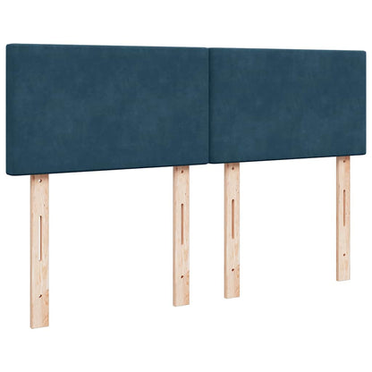 Giroletto a Molle con Materasso Blu 160x200 cm in Velluto