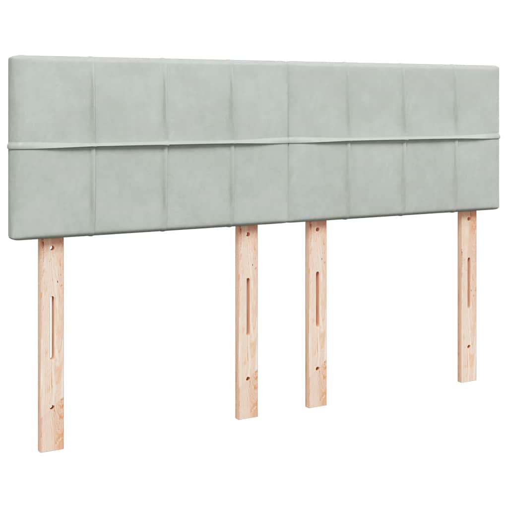 Giroletto a Molle con Materasso Grigio Chiaro 160x200cm Velluto - homemem39