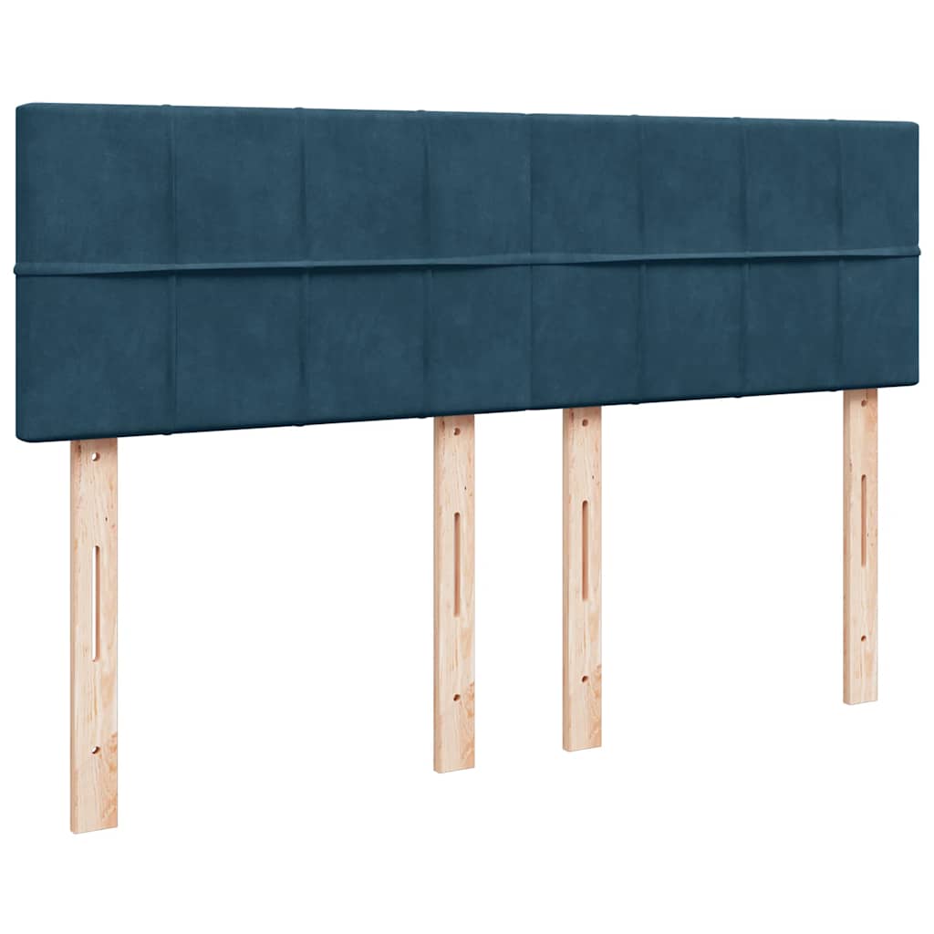Giroletto a Molle con Materasso Blu 160x200 cm in Velluto