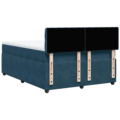 Giroletto a Molle con Materasso Blu 160x200 cm in Velluto