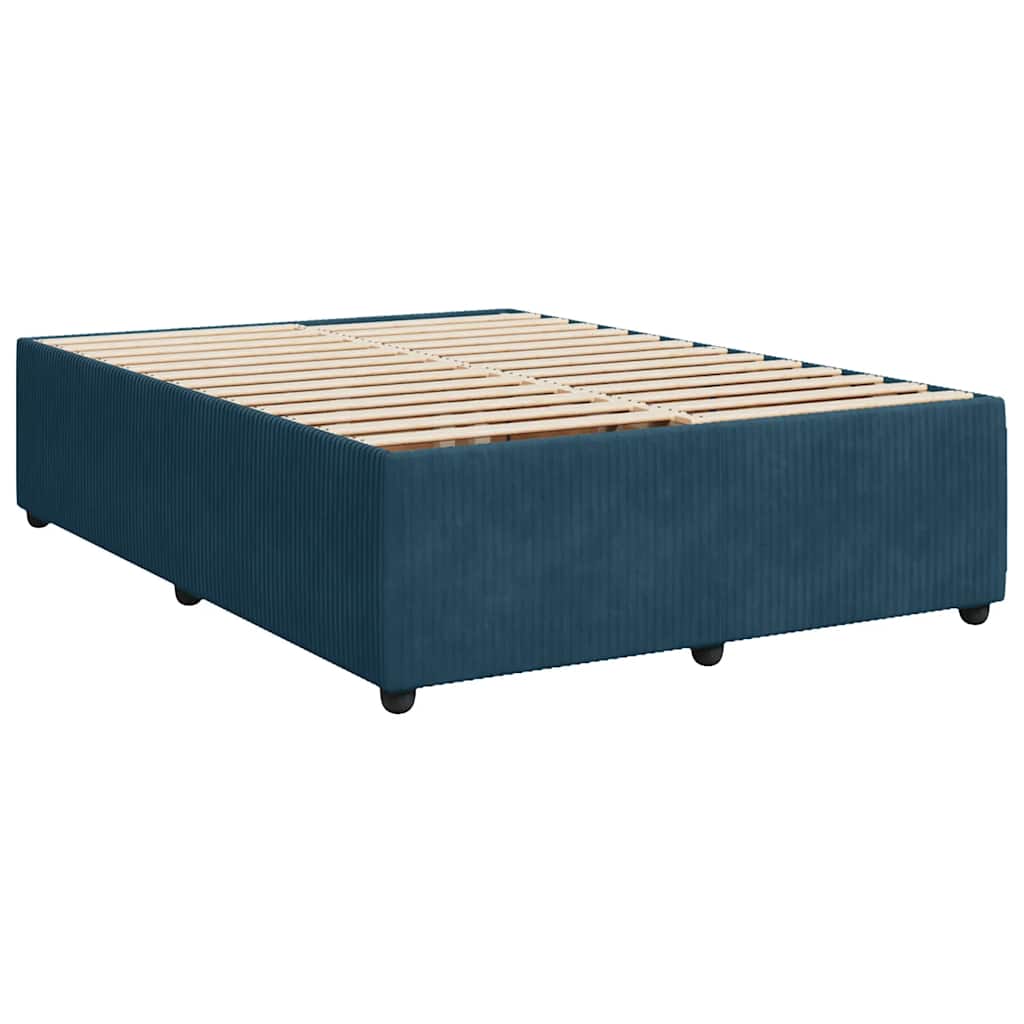 Giroletto a Molle con Materasso Blu 160x200 cm in Velluto