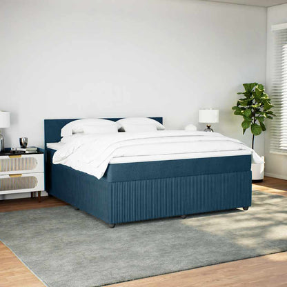 Giroletto a Molle con Materasso Blu 180x200 cm in Velluto | homemem39