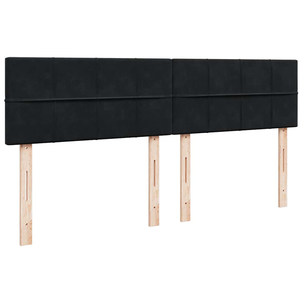 Giroletto a Molle con Materasso Nero 180x200 cm in Velluto - homemem39