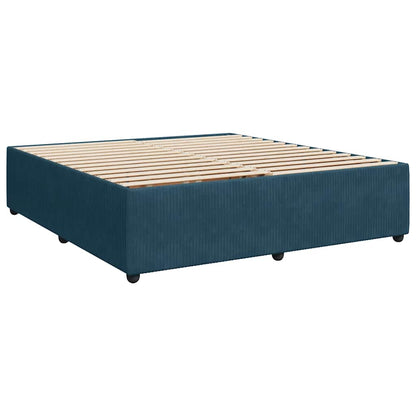Giroletto a Molle con Materasso Blu 180x200 cm in Velluto