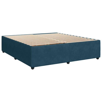 Giroletto a Molle con Materasso Blu 200x200 cm in Velluto
