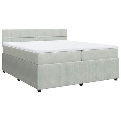 Giroletto a Molle con Materasso Grigio Chiaro 200x200cm Velluto | homemem39