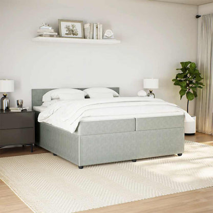 Giroletto a Molle con Materasso Grigio Chiaro 200x200cm Velluto | homemem39