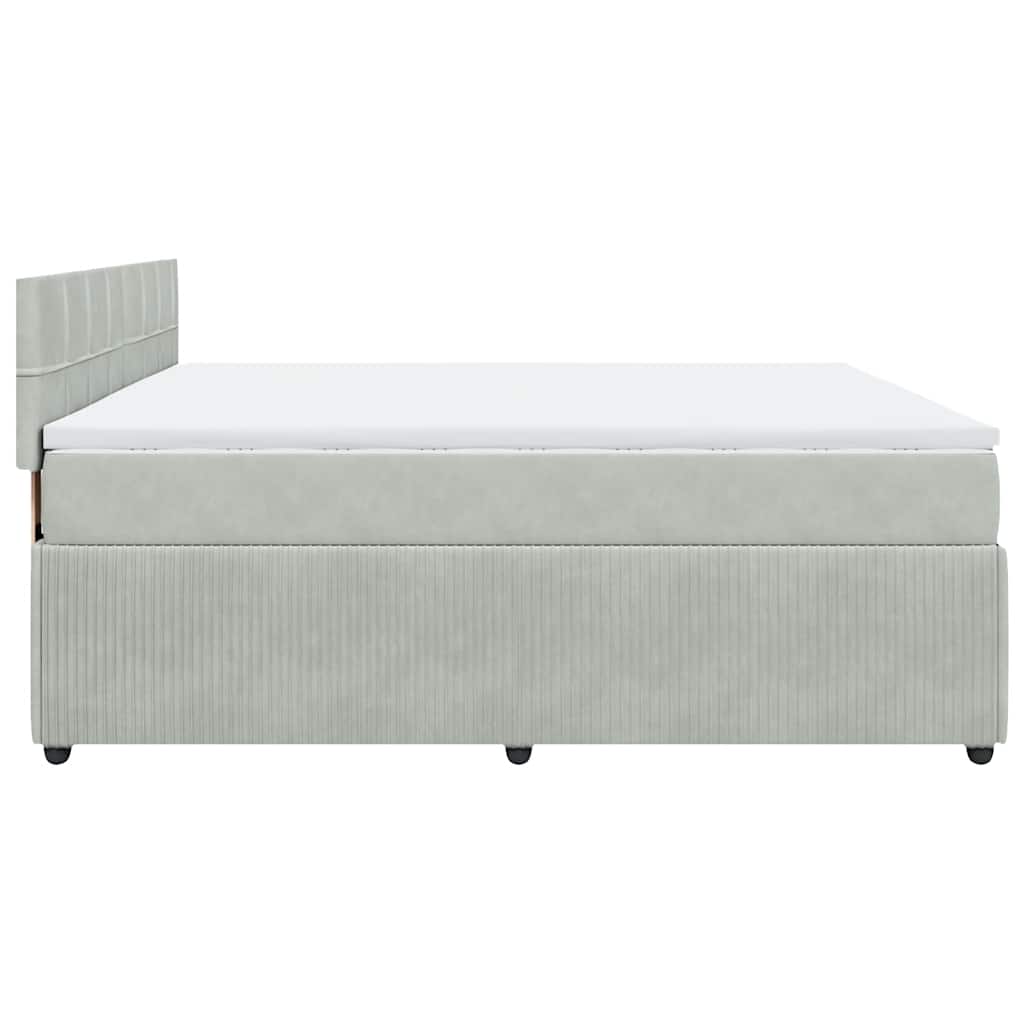 Giroletto a Molle con Materasso Grigio Chiaro 200x200cm Velluto | homemem39