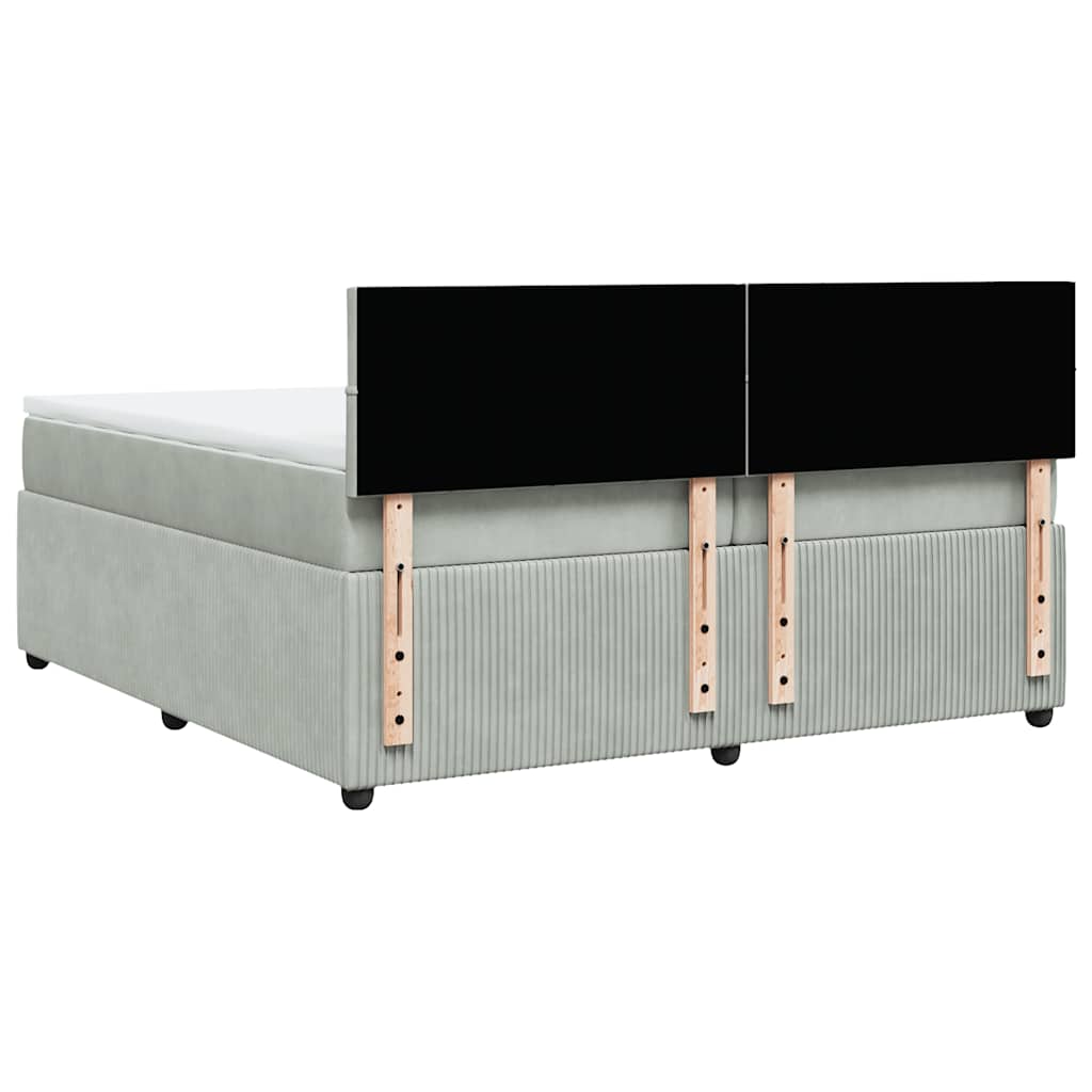 Giroletto a Molle con Materasso Grigio Chiaro 200x200cm Velluto | homemem39