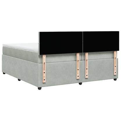 Giroletto a Molle con Materasso Grigio Chiaro 200x200cm Velluto | homemem39