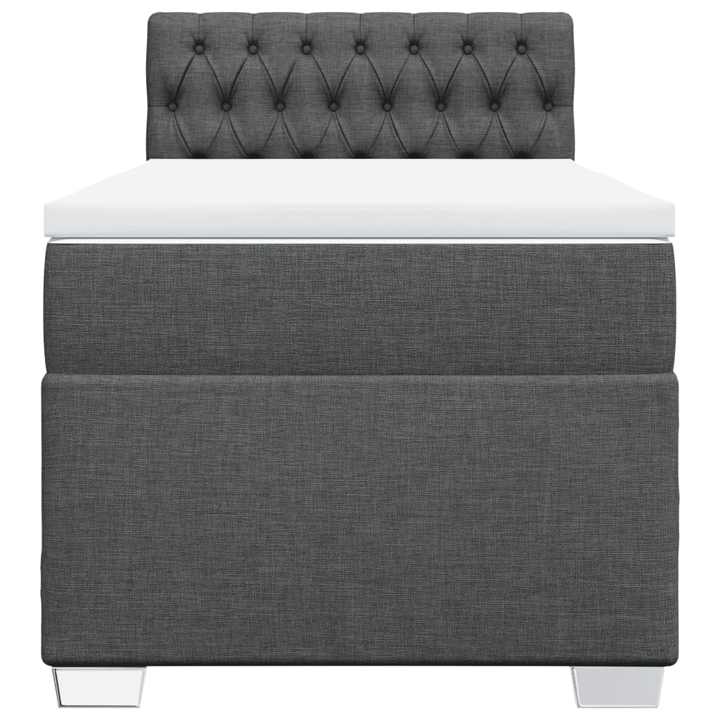 Giroletto a Molle con Materasso Grigio Scuro 80x200 cm Tessuto