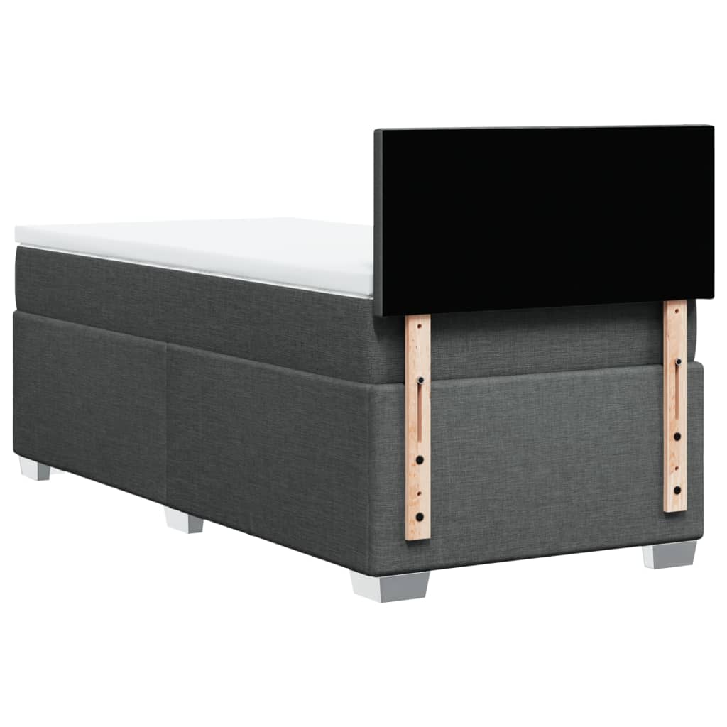 Giroletto a Molle con Materasso Grigio Scuro 90x190 cm Tessuto | homemem39
