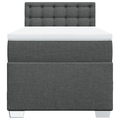 Giroletto a Molle con Materasso Grigio Scuro 90x190 cm Tessuto