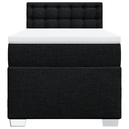 Giroletto a Molle con Materasso Nero 90x190 cm in Tessuto