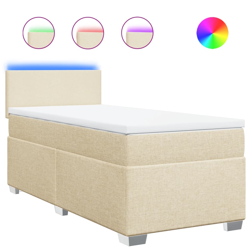 Giroletto a Molle con Materasso Crema 90x200 cm inTessuto | homemem39