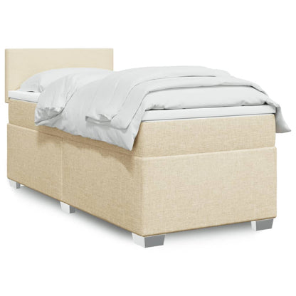 Giroletto a Molle con Materasso Crema 90x200 cm inTessuto | homemem39
