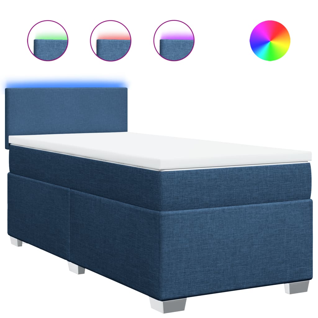 Giroletto a Molle con Materasso Blu 90x200 cm inTessuto | homemem39