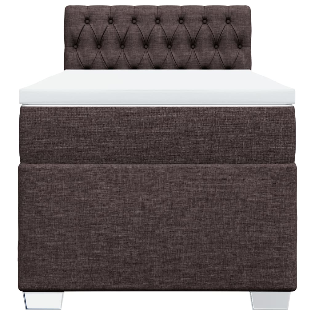 Giroletto a Molle con Materasso Marrone Scuro 90x200 cm Tessuto | homemem39