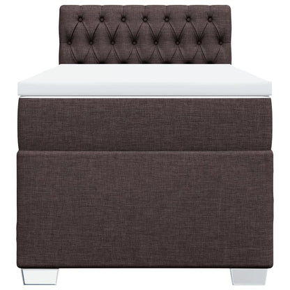 Giroletto a Molle con Materasso Marrone Scuro 90x200 cm Tessuto | homemem39