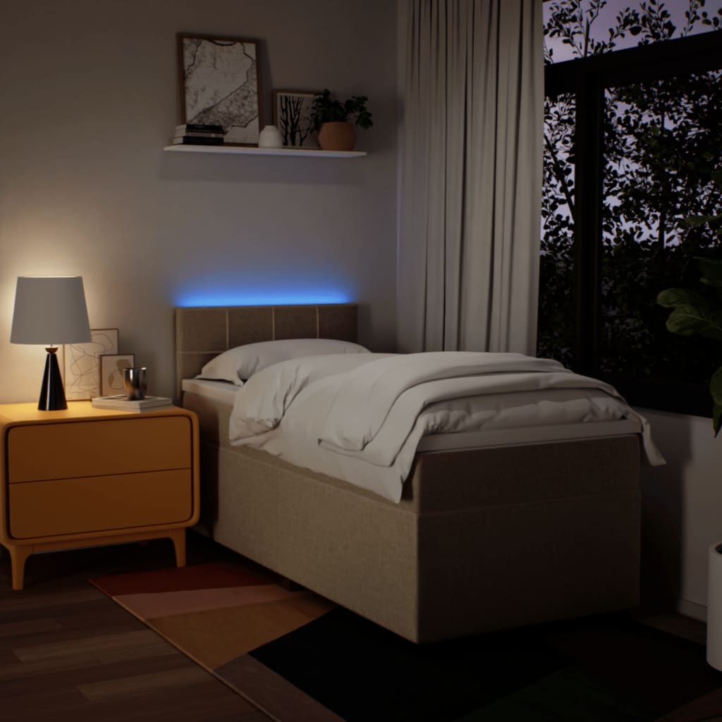 Giroletto a Molle con Materasso Crema 100x200 cm in Tessuto - homemem39