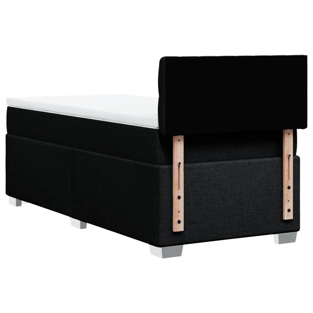 Giroletto a Molle con Materasso Nero 100x200 cm in Tessuto | homemem39