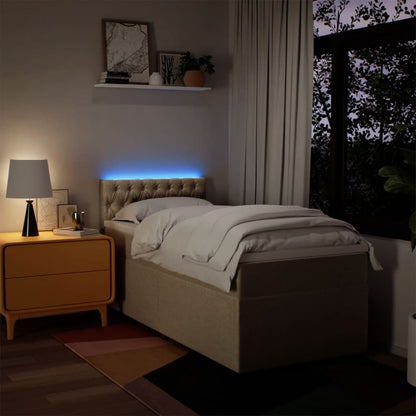 Giroletto a Molle con Materasso Crema 100x200 cm in Tessuto