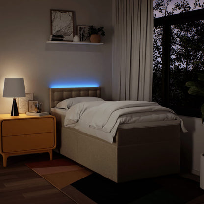 Giroletto a Molle con Materasso Crema 100x200 cm in Tessuto - homemem39