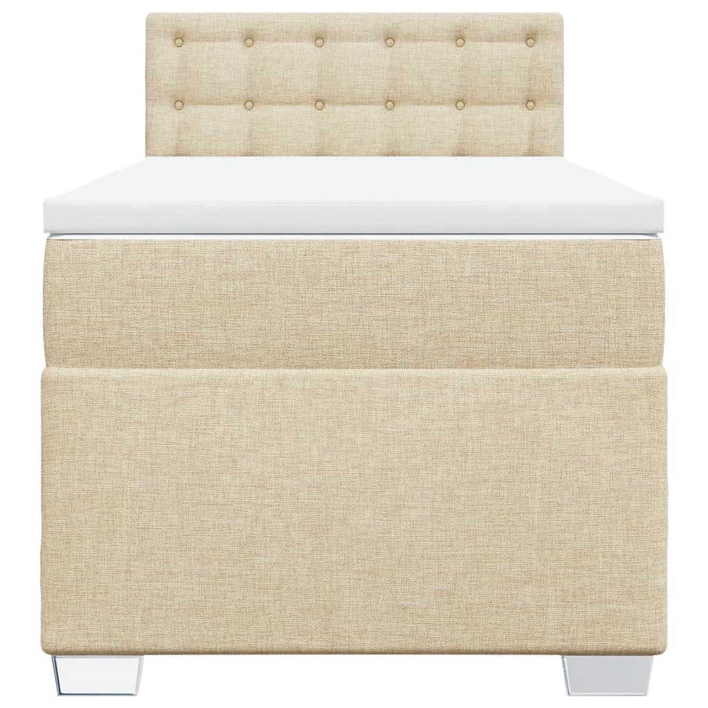 Giroletto a Molle con Materasso Crema 100x200 cm in Tessuto - homemem39