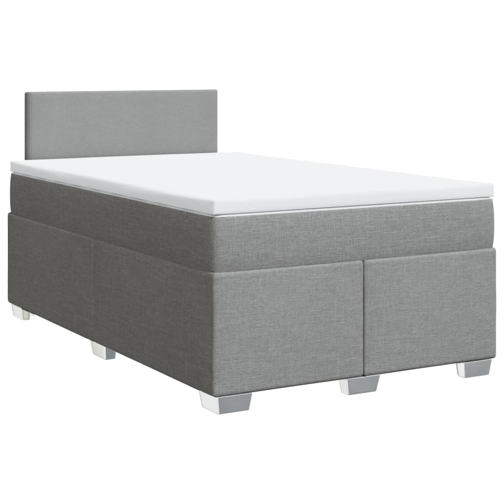 Giroletto a Molle con Materasso Grigio Chiaro 120x190cm Tessuto | homemem39
