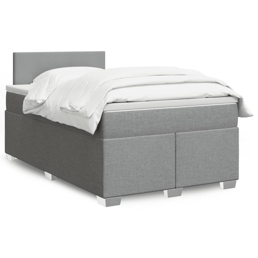 Giroletto a Molle con Materasso Grigio Chiaro 120x190cm Tessuto | homemem39