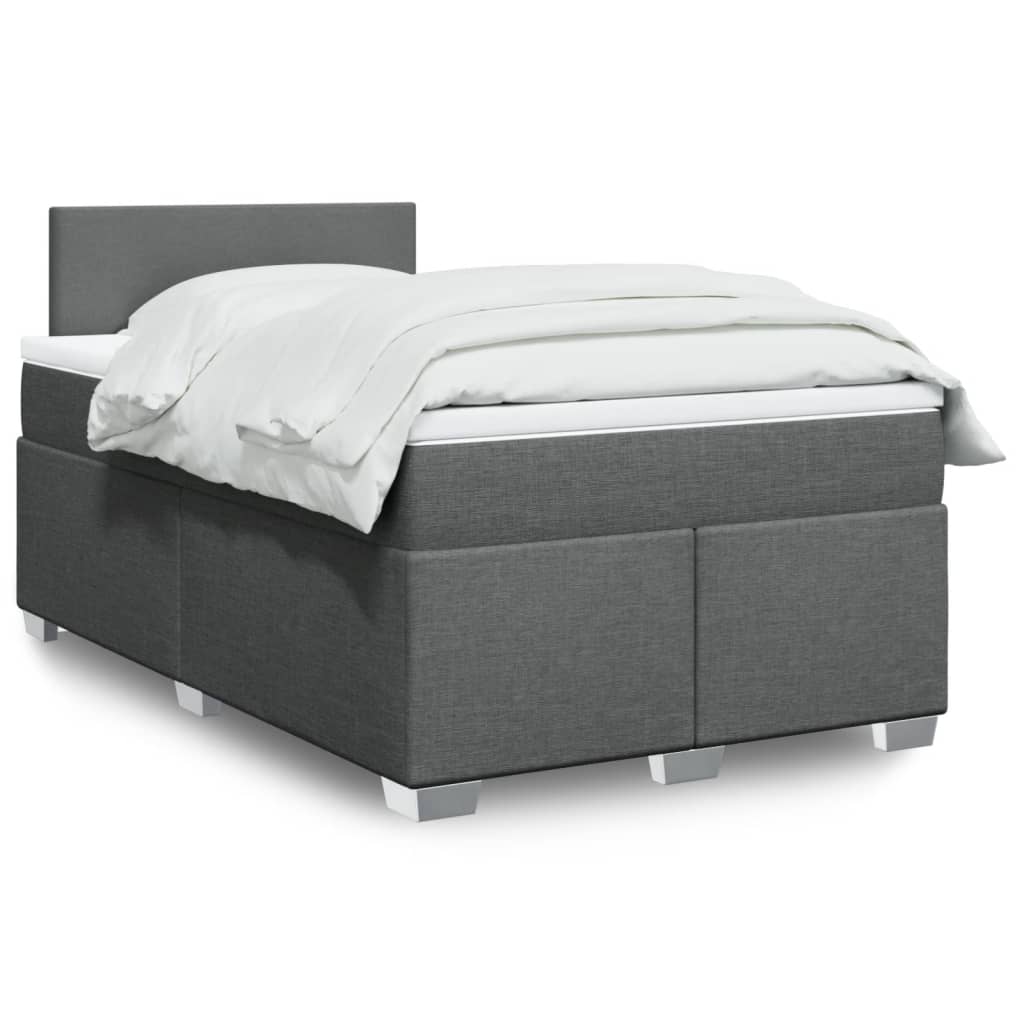 Giroletto a Molle con Materasso Grigio Scuro 120x190cm Tessuto | homemem39