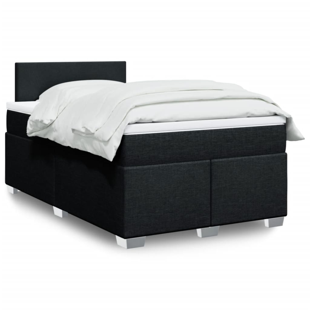Giroletto a Molle con Materasso Nero 120x190 cm in Tessuto | homemem39