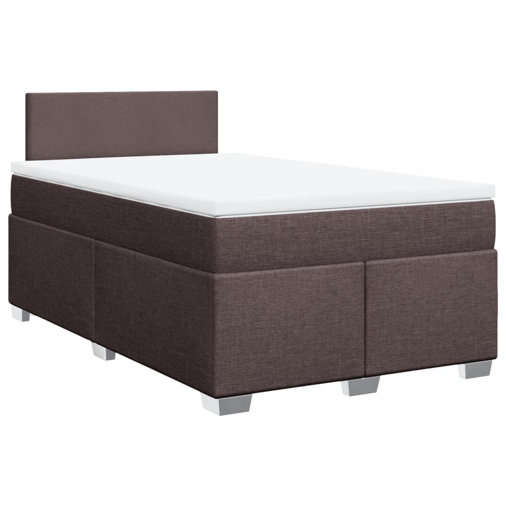 Giroletto a Molle con Materasso Marrone Scuro 120x190cm Tessuto
