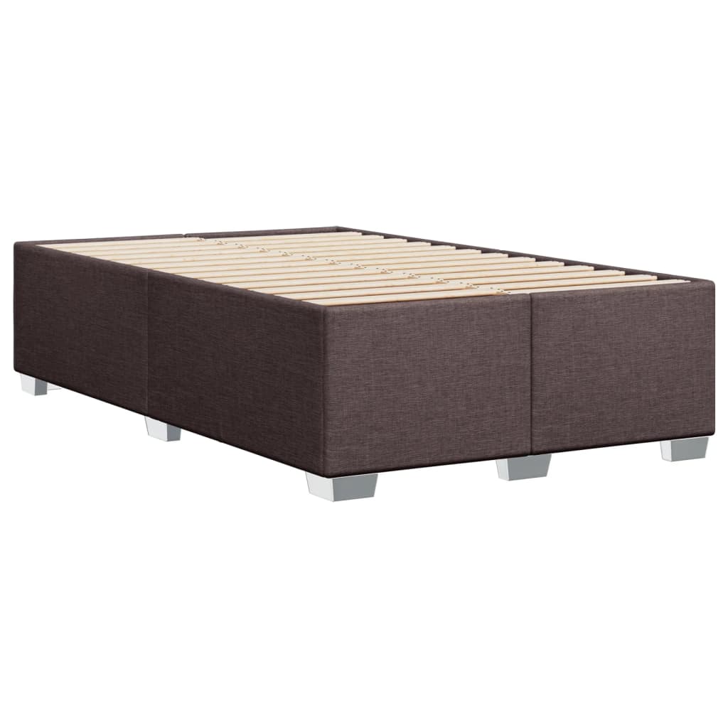 Giroletto a Molle con Materasso Marrone Scuro 120x190cm Tessuto