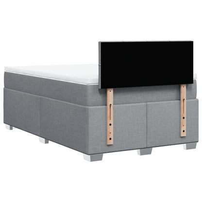 Giroletto a Molle con Materasso Grigio Chiaro 120x190cm Tessuto